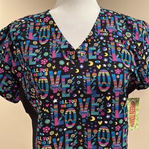 Green Town Scrub Top